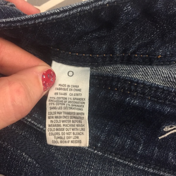 American Eagle Jean Shorts W/lace Size 0 - Picture 2 of 3